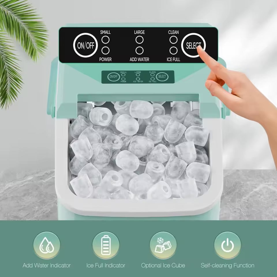 Sweet furniture countertop Ice maker machine, basket handle,9 cubes in 8 min/24hrs