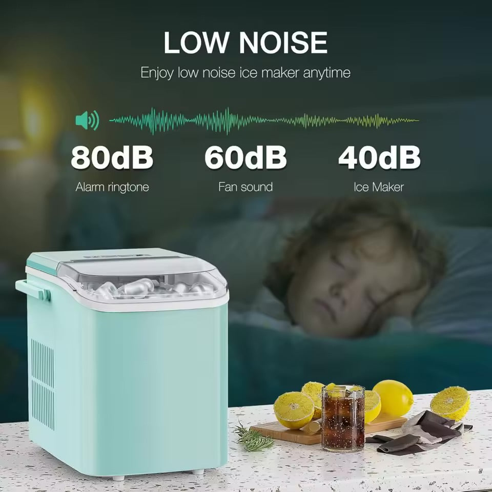Sweet furniture countertop Ice maker machine, basket handle,9 cubes in 8 min/24hrs